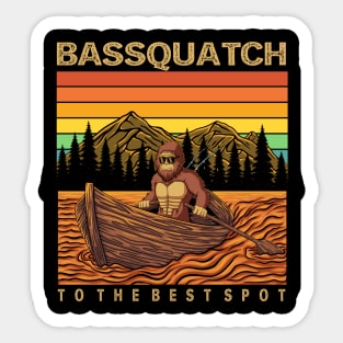 Bassquatch bigfoot fishing Sticker